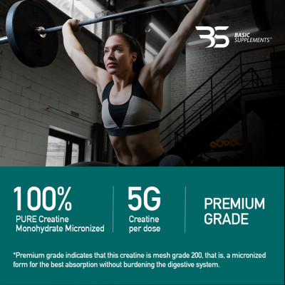 CREA PRO-KREATIN  BASIC SUPPLEMENTS-  Mikronizovani Kreatin Monohidrat (Mesh 200) – Povećajte Snagu i Izdržljivost