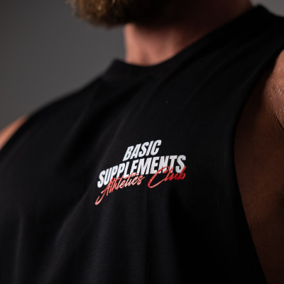 Cut-Off Majica BASIC SUPPLEMENTS – Crna, 100% Pamuk, Broj 25